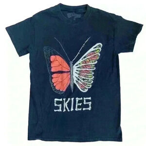 Lil Skies Butterfly Ribs Skeleton T-Shirt Shelby Album Tour Mens S Rap Shirt